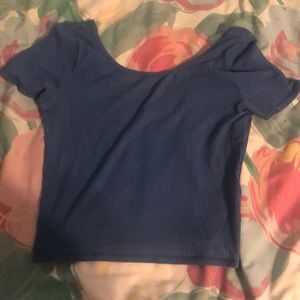 Hollister blue ribbed crop top size medium